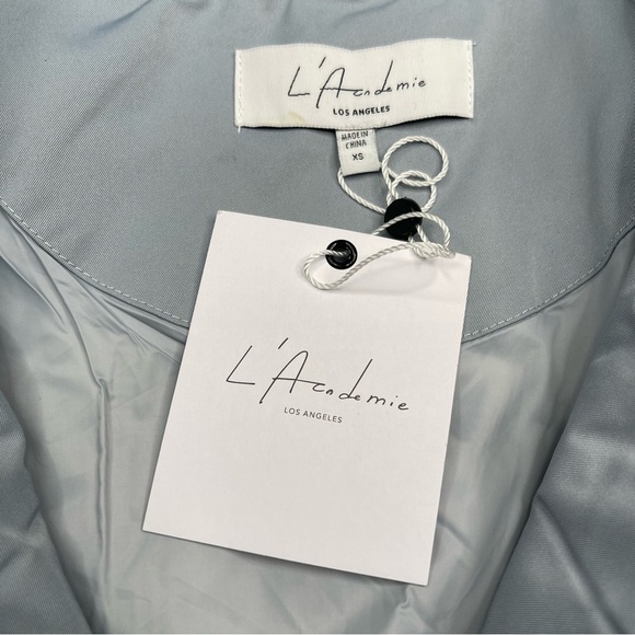 L'ACADEMIE Quinn Cropped Pullover Jacket Puffer Blue Street Date Winter Fall New - Picture 12 of 14